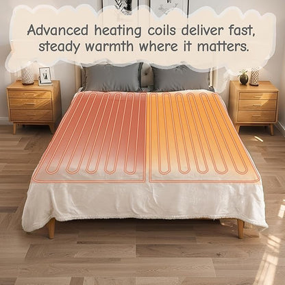 Electric Heated Blanket Throw Size 50"x60", Soft Flannel with Overheat Protection, 9 Adjustable Heat Settings & 10-Hour Auto-Off Timer, Fast Heating for Winter Comfort, White