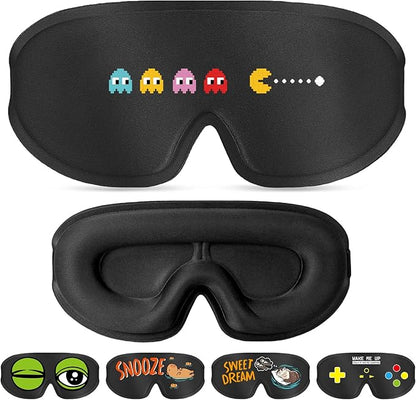 Funny 3D Zero Pressure Sleep Eye Mask for Men Women Side Sleeper, Adjustable Blackout Soft Breathable Eye Masks for Travel Nap Night Sleep, Funny Christmas Humorous Gift Stocking Stuffers
