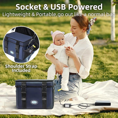 UV Sanitizer Box, 12L Ozone Portable Sanitizing and Cleaning Machine with 3-Level Timer, Foldable UV Cleaner Box for Toys, Mask, Towel, key Etc. Ozone UV Boxes