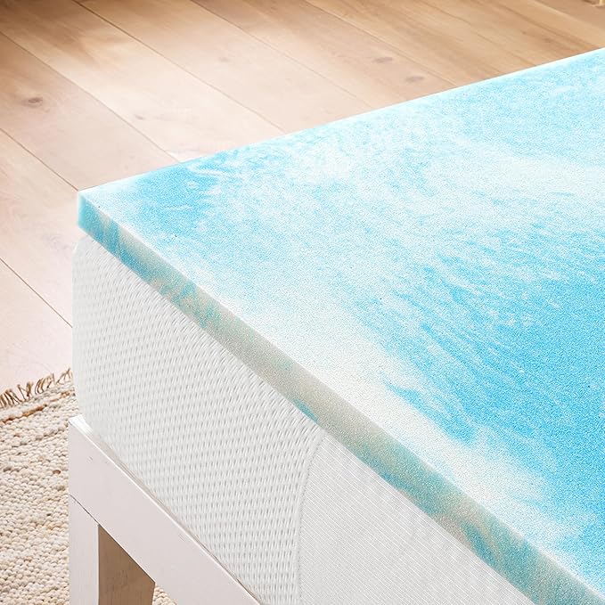Best Price Mattress 2 Inch Swirl Gel AeroBreeze Cooling Air Flow Memory Foam Mattress Topper, Dorm Essentials, Queen