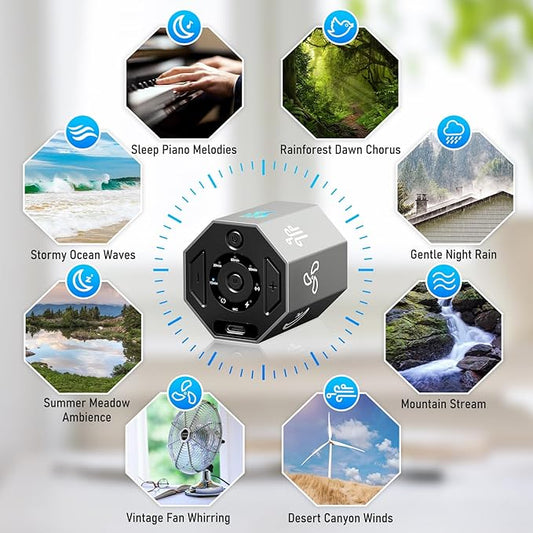 White Noise Machine, Gravity Sensing 8 Soothing Natural Sounds, Intelligent Collection of Environmental Noise, Small and Portable, Suitable for Adult Sleeping Machine