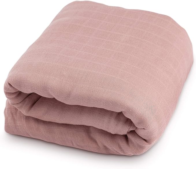 Natemia XL Muslin Baby Blanket - Ultra Soft, Breathable Baby Blankets for Girls, Boys, Parents - Newborn Essentials - Multi-Purpose Stroller Cover, Play Mat, Snuggly Throw Blanket - Cotton Rayon Blend