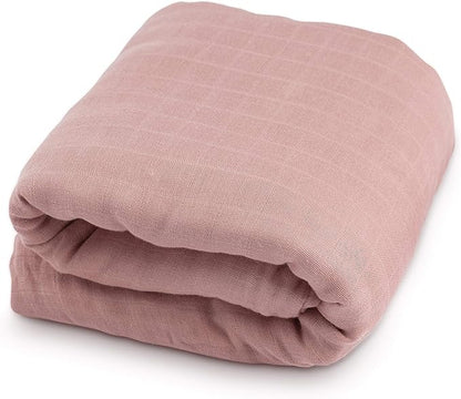 Natemia XL Muslin Baby Blanket - Ultra Soft, Breathable Baby Blankets for Girls, Boys, Parents - Newborn Essentials - Multi-Purpose Stroller Cover, Play Mat, Snuggly Throw Blanket - Cotton Rayon Blend