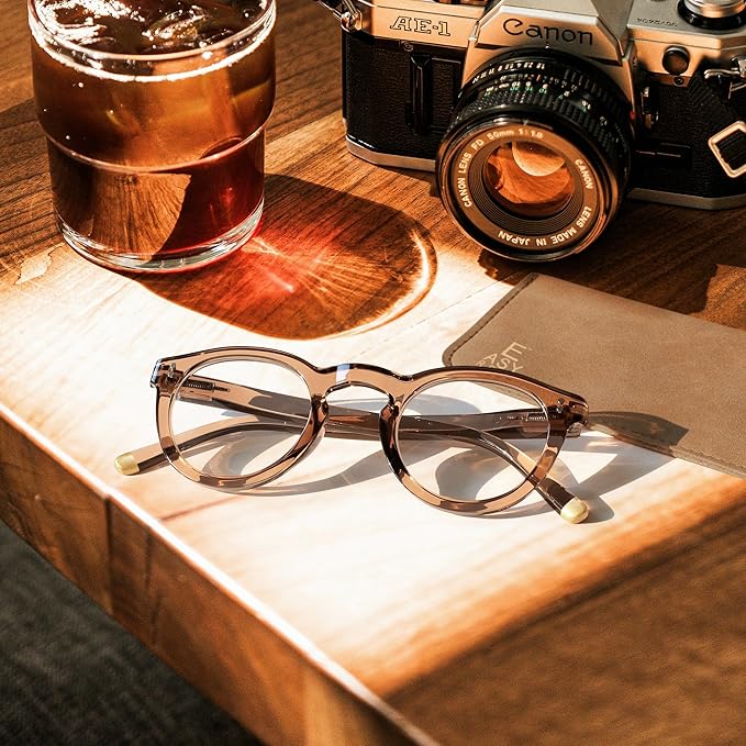 EASY READ Retro Round Blue Light Blocking Reading Glasses for Women,Anti UV Readers for Women with Spring Hinge