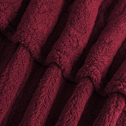 Electric Heated Blanket Full Size 72"×84" with 9 Heating Levels & 1-10Hs Auto Off，Double Sided Plush Sherpa, Energy Efficient, Machine Washable, for Couch & Bed, Red
