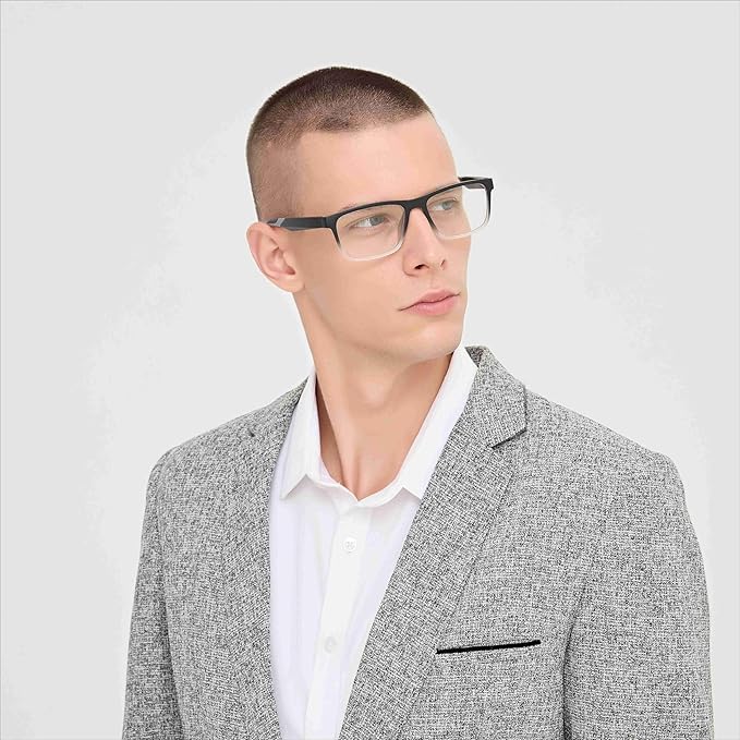 4 Pack 1.75 Reading Glasses Men Readers Computer Blue Light Blocking Fashion and Comfortable Spring Hinge Eyeglasses