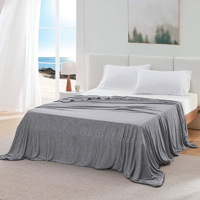 Bedsure Cooling Blanket for Hot Sleepers, Cold Throw Blanket for Sleeping Cool Summer Essentials for Kids Adults, Lightweight Thin Ice Bed Cooling Gifts with Rayon Derived from Bamboo, 50x70