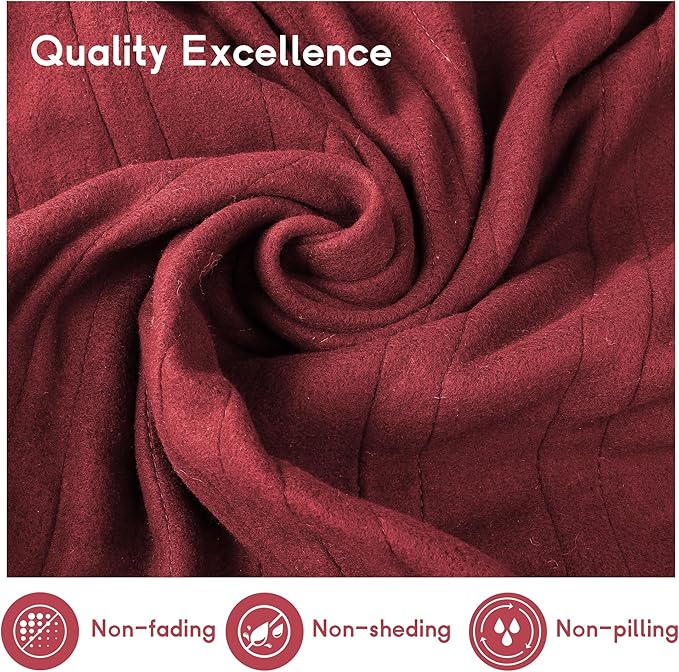 Heated Electric Blanket Twin Size 62''x84'', 4 Heating Levels 10 Hrs Auto Shut Off Soft Warmer Blanket ETL Certification - Red