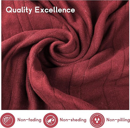 Heated Electric Blanket Twin Size 62''x84'', 4 Heating Levels 10 Hrs Auto Shut Off Soft Warmer Blanket ETL Certification - Red