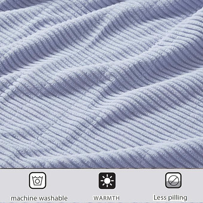 Beautyrest Electric Blanket Luxurious Micro Fleece Ultra Soft Ribbed Textured, Cozy and Snuggly Cover for Cold Weather, Fast Heating, Auto Shut Off, 20 Level Heat Setting Controller, Full, Blue