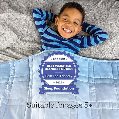 Baloo Weighted Blanket for Kids and Adults (Indigo - 9lbs 40"x60" - Mini Size) | Cooling & 100% Cotton Material | Machine Washable & Dryer Safe | with Glass Microbead Fill