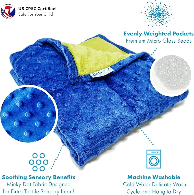 Harkla Weighted Lap Pad for Kids (Deep Blue)