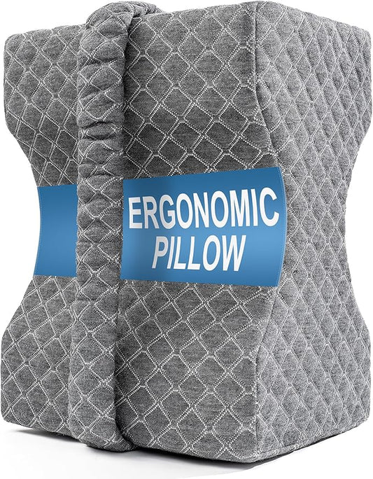 Knee Pillow for Side Sleepers, Leg Pillow for Sciatica, Back, HIPS, Knees, Joints Pain Relief,Pillows for Between Legs While Sleeping Spine Alignment Support & Relieves Pressure