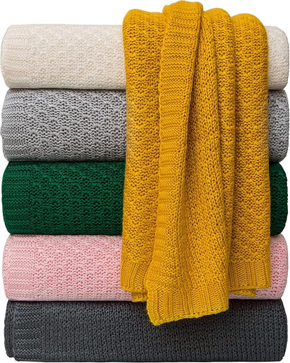 NTBAY Cable Knit Cooling Toddler Blanket, Soft and Breathable Baby Blanket 30x40 Inches Made from Rayon Derived from Bamboo for Crib, Stroller, Nursery, White