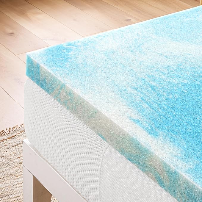 Best Price Mattress 3 Inch Swirl Gel AeroBreeze Cooling Air Flow Memory Foam Mattress Topper, Dorm Essentials, King