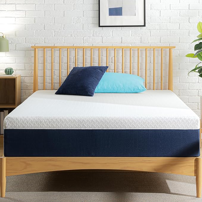Zinus 12 Inch Queen Cooling Comfort Hybrid Mattress [New Version], Fiberglass Free, Medium Firm Feel, Motion Isolation, Certified Safe Foams & Fabric