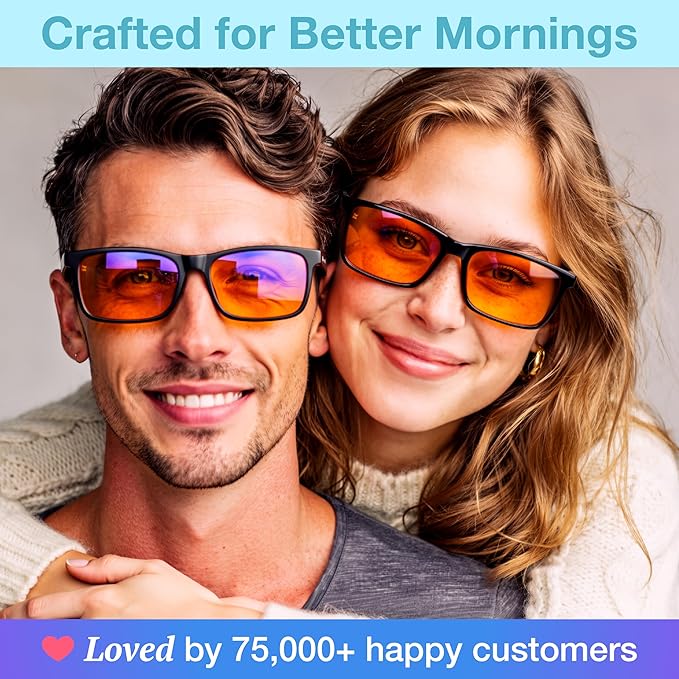 Orange Blue Light Blocking Glasses for Better Sleep - 99.5% Premium Acetate Computer Migraine Glasses for Women & Men - Amber Gaming Glasses - TV Blue Light Blockers Gamer Glasses for Eye Strain