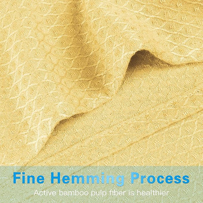 AmyHomie Cooling Blanket, 100% Rayon Derived from Bamboo, Cool Summer Blanket for Hot Sleepers, Soft Comfy Lightweight Blankets for All Seasons (Light Yellow, 79×91in)