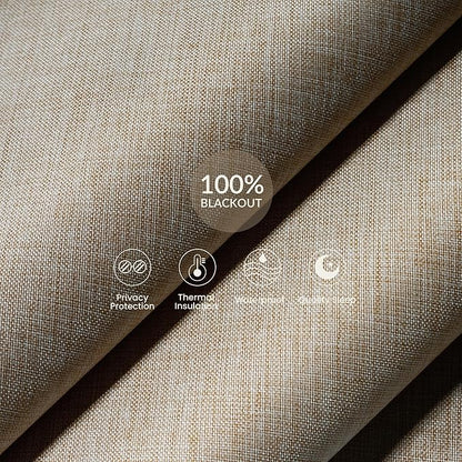 Boolegon Motorized Roller Blinds with Remote Control, Blackout Linen Fabric-Matched Automatic Roller Shades for Windows, Rechargeable Electric Window Shades for Home, Office, Beige, Custom Now