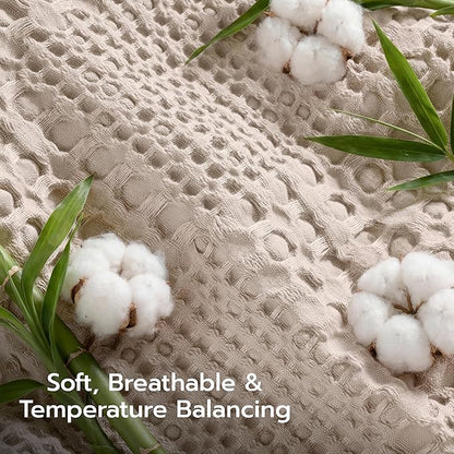 Joiedomi Waffle Baby Blanket - Soft Oat Baby Blanket, Breathable Turkish Cotton of Rayon Derived from Bamboo for Boys and Girls, Luxuries Throw for Bed, Couch and Sofa