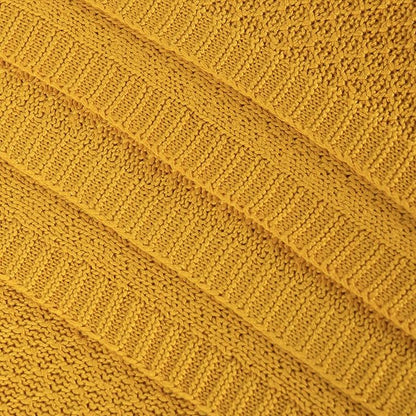 NTBAY Cable Knit Cooling Bed Blanket, Soft and Breathable Oversized Twin Bed Blanket 60x80 Inches Made from Rayon Derived from Bamboo for Bedroom, Travel, Ginger Yellow