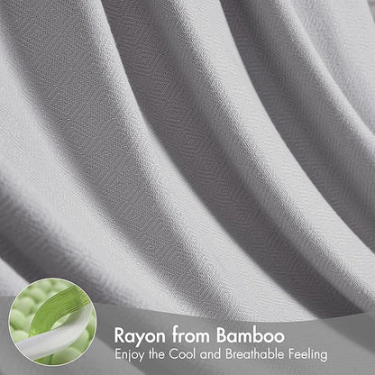Madison Park King Size Blanket, 70% Rayon Bamboo-Based, 30% Cotton, Breathable for Hot Sleepers Menopause, Ultra Soft and Snag-Resistant, Summer Blanket for Bed or Couch, King 108"x90", Grey