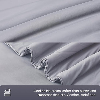 DOZ Lightweight Cooling Comforter, Cooling Blanket for Hot Sleepers and Night Sweats, Q-Max over 0.4, Cool to the Touch Cover, Breathable, Soft, 70"x90", Thundercloud, Twin/Twin XL