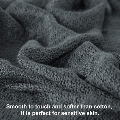 NTBAY Cable Knit Cooling Throw Blanket, Soft and Breathable Throw Blanket 51x67 Inches Made from Rayon Derived from Bamboo for Couch, Sofa, Nap, Dark Grey