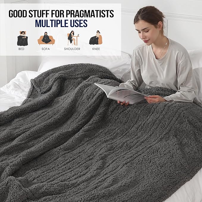 Full Size Heated Blanket, Electric Heated Blanket with 6 Heating Levels & 1-10 Hours Adjustable Timer, Ultra Soft and Thick Washable Full Electric Blanket for Bed, 72"X84", Dark Gray