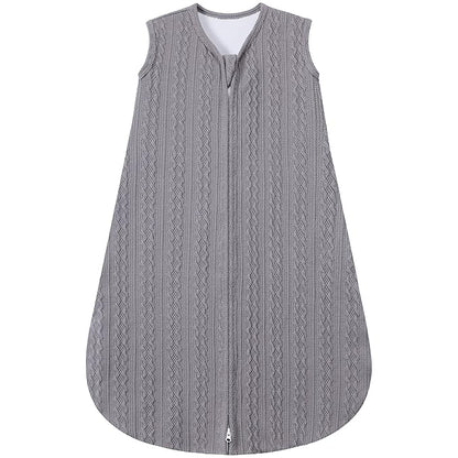 Baby Sleep Sack 0-6 Months, Baby Wearable Blanket 100% Acrylic knit 2-Way Zipper Toddler Sleeping Sack TOG 0.5 (Grey)