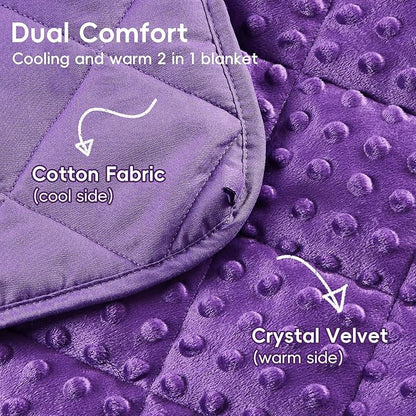 yescool Purple Weighted Blanket 10 Pounds Twin Size Cooling Weighted Throw Blanket, Minky Heavy Blankets Warm Weighted Comforter, Big Washable Thick Blankets Gift for 80-120lbs, 40 * 60in
