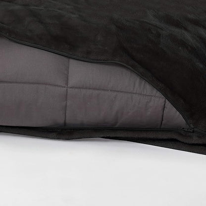 Dream Lab Plush 15lb Weighted Blanket with Removable & Washable Cover, Charcoal, 48" x 72"