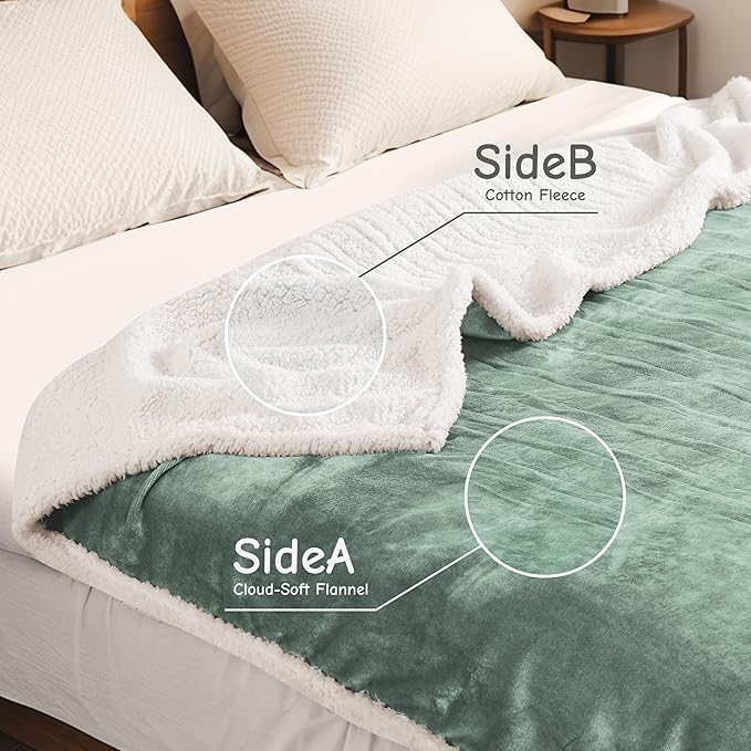 Electric Heated Blanket Full Size 72"x84", Soft Flannel with Overheat Protection, 9 Adjustable Heat Settings & 10-Hour Auto-Off Timer, Fast Heating for Winter Comfort, Light Green