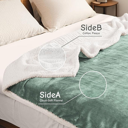 Electric Heated Blanket Full Size 72"x84", Soft Flannel with Overheat Protection, 9 Adjustable Heat Settings & 10-Hour Auto-Off Timer, Fast Heating for Winter Comfort, Light Green