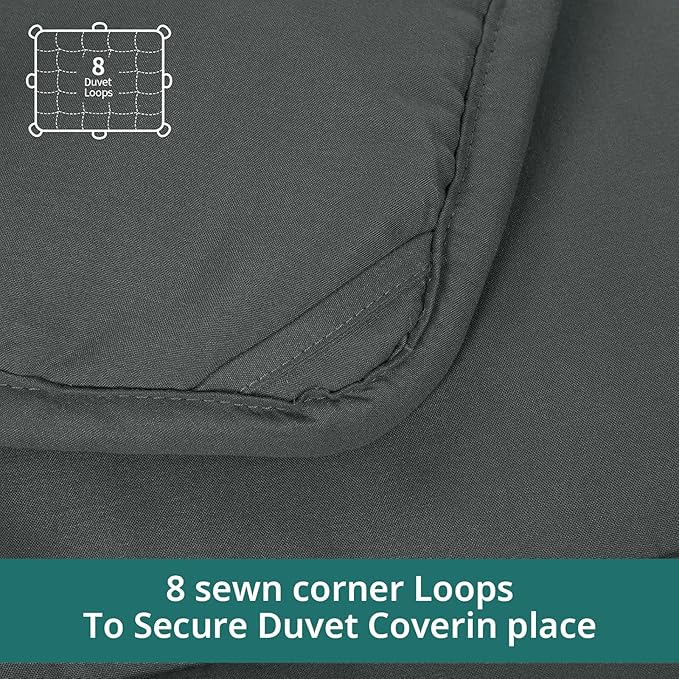 HOMBYS Alaskan King Comforter 132x120, Lightweight Quilted Down Alternative Duvet Insert for All Season,Grey,8 Corner Tabs