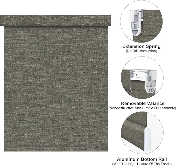 Bringnox No Drill Motorized Blinds with Remote,Blackout Windows,with Apple Homekit,Alexa,Google, with App,Voice Control Custom Size
