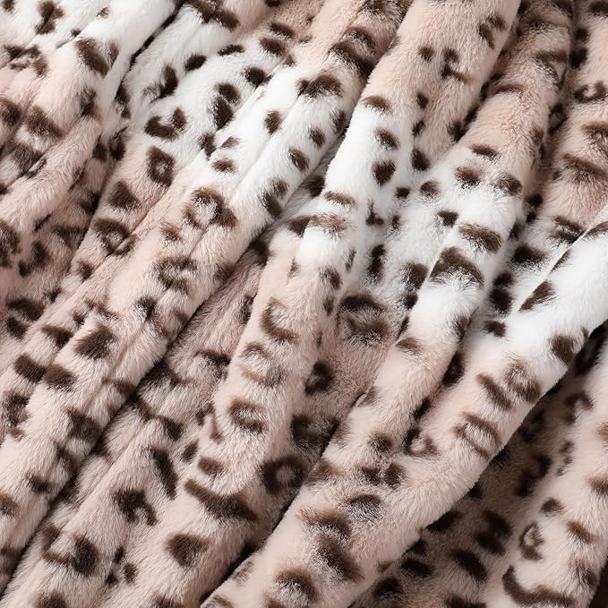Electric Heated Blanket Full Size 72"x84",Fast Heating Throw, Soft Microplush for Bed & Couch, 1-10Hs Auto Off & 6 Heating Levels, Machine Washable, Gifts for Family-Leopard Print Beige