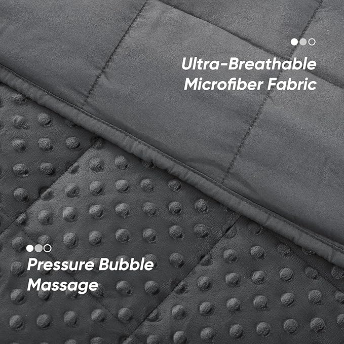 Weighted Blanket for Women and Men, Comfortable and Soft Throw Weighted Blanket with Premium Glass Beads for All Season 15 lbs 48"x72", Grey