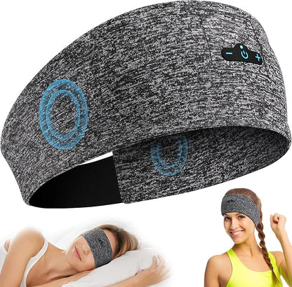 Sleep Headphones Bluetooth Headband for Side Sleeper, 17 Hours Playtime, Wireless Headband Headphones with HD Stereo Speakers for Workout,Running,Yoga, Ideal Gifts for Men, Women, Teens, Grey