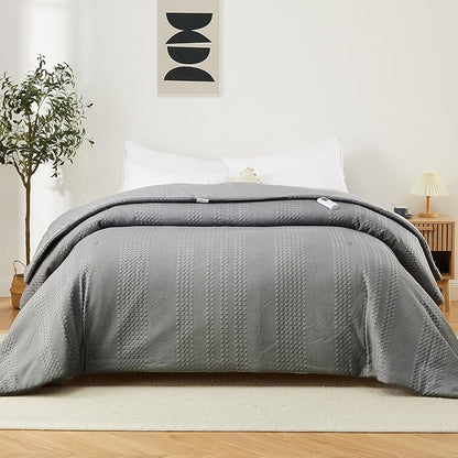 GarveeHome King Heated Comforter Electric Blanket, 104"x90" Waffle Weave Heating Blanket with Wireless LCD Controller, 6 Heat Levels & 2-10H Time Settings, UL Certified, Grey