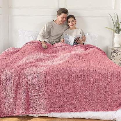 King Size Heating Blanket Dual Zone 100x90-5 Heat Settings 10H Timer Machine Washable - Romantic Pink Gift for Anniversary, Overheat Protection | Rose Pink