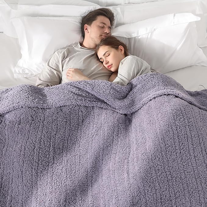 Queen Heated Blanket, Queen Size Electric Blanket with Dual Control of 5 Heating Levels & 10 Hours Auto Off Heating Electric Blanket with Overheat Protection for Home Bedding, 84"x90", Gray Violet