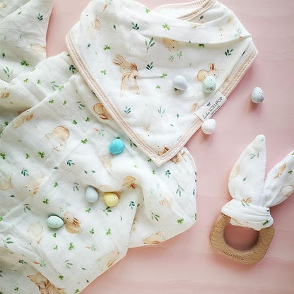 Loulou Lollipop Soft Baby Swaddle Blanket Muslin Wrap Receiving Blanket for Newborn to Toddler Girl and Boy, Large 47” by 47” - Bunny Meadow…