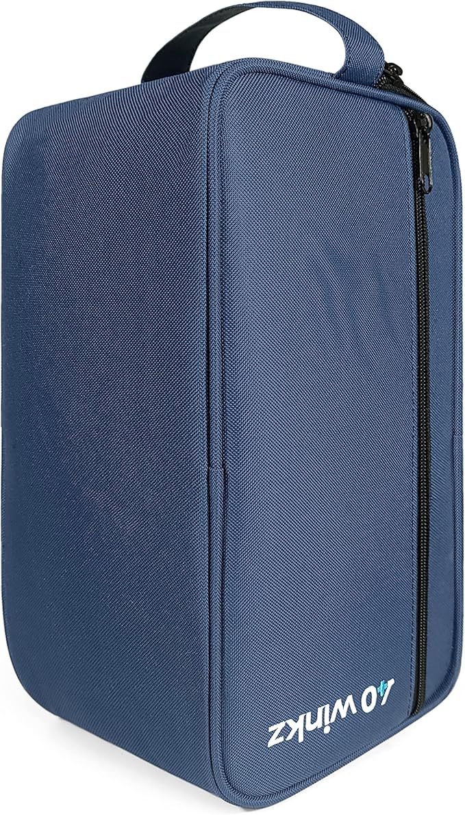 40Winkz Travel Carrying Bag compatible with ResMed AirMini, Portable CPAP Equipment Bag and Supplies Storage Bag with Shoulder Strap, Organizer Carrying Case with Luggage Strap (Navy)