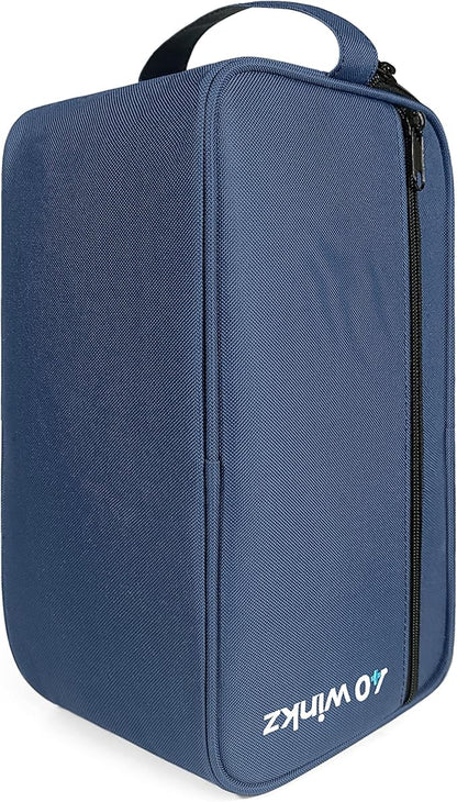 40Winkz Travel Carrying Bag compatible with ResMed AirMini, Portable CPAP Equipment Bag and Supplies Storage Bag with Shoulder Strap, Organizer Carrying Case with Luggage Strap (Navy)