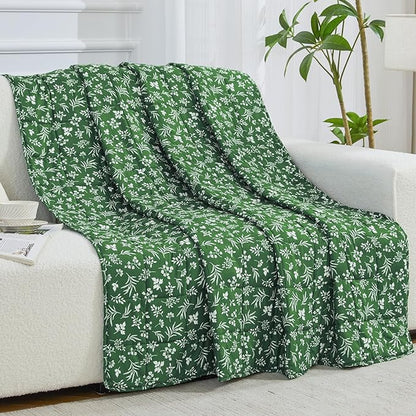 yescool Weighted Blanket for Adults (20 lbs, 48" x 72", Forest) Cooling Heavy Blanket for Sleeping Perfect for 140-160 lbs, Twin Size Breathable Blanket with Premium Glass Bead, Machine Washable