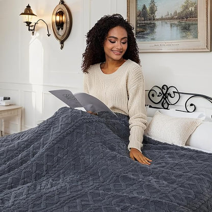 Electric Heated Blanket Full Size 72"x84", Ultra Soft Sherpa Fleece, 9 Heat Levels & 10-Hour Auto-Off, Fast Heating for Cozy Winter Comfort, Dark Gray