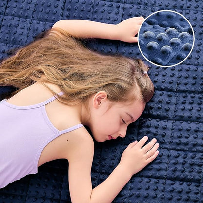 yescool Small Weighted Blanket 3 lb Blue Weighted Lap Blanket, Minky Weighted Throw Blankets Cooling Heavy Blankets, Birthday Gifts for 20-45lbs, 36 * 48in