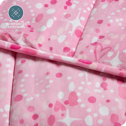 Bare Home Weighted Blanket Twin or Full Size 7lb (40" x 60") - Minky Fleece - Premium Heavy Blanket Nontoxic Glass Beads (Princess, 40"x60")