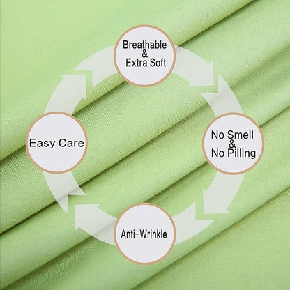 Best Season Bed Sheet Set - 1 Flat Sheet,1 Fitted Sheet and 1 Pillow Cases, Extra Soft Luxury Bedding Set,Deep Pockets,Wrinkle,Fade Resistant - Hypoallergenic- 3 Piece (Twin,Sage)